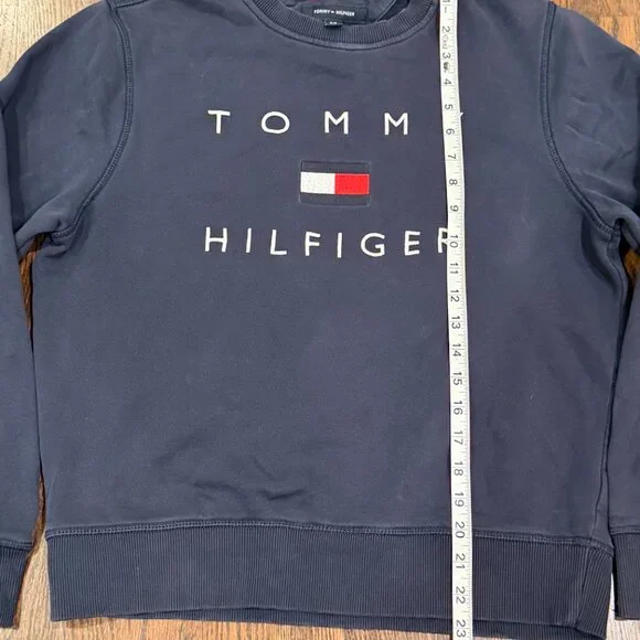 Tommy Hilfiger Blue Pullover Crew Sweatshirt - Women’s Size Small - Picture 9 of 10